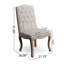 Ensemble de 2 chaises d'appoint de salle à manger Cen, dossier capitonné beige, pieds en bois gris