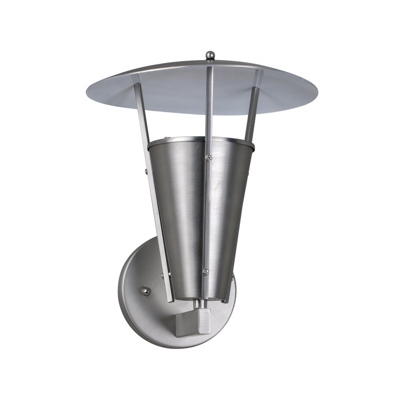 Lanterne murale d’extérieur Burdine, Nickel brossé, H 15,5 po x l 14 po x P 15 po