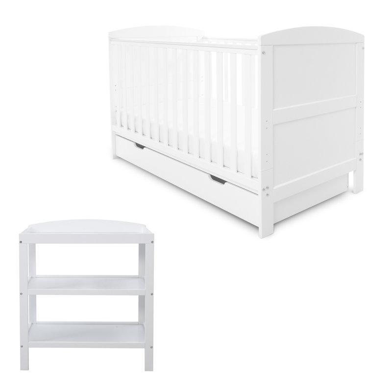 Coleby Classic 2 Piece Furniture Set and All Seasons Premium Pocket Sprung Mattress  - White