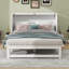 Armoire lit escamotable blanc avec station de charge et tablettes latérales, cadre de lit mural peu encombrant-1495700740-1495700743