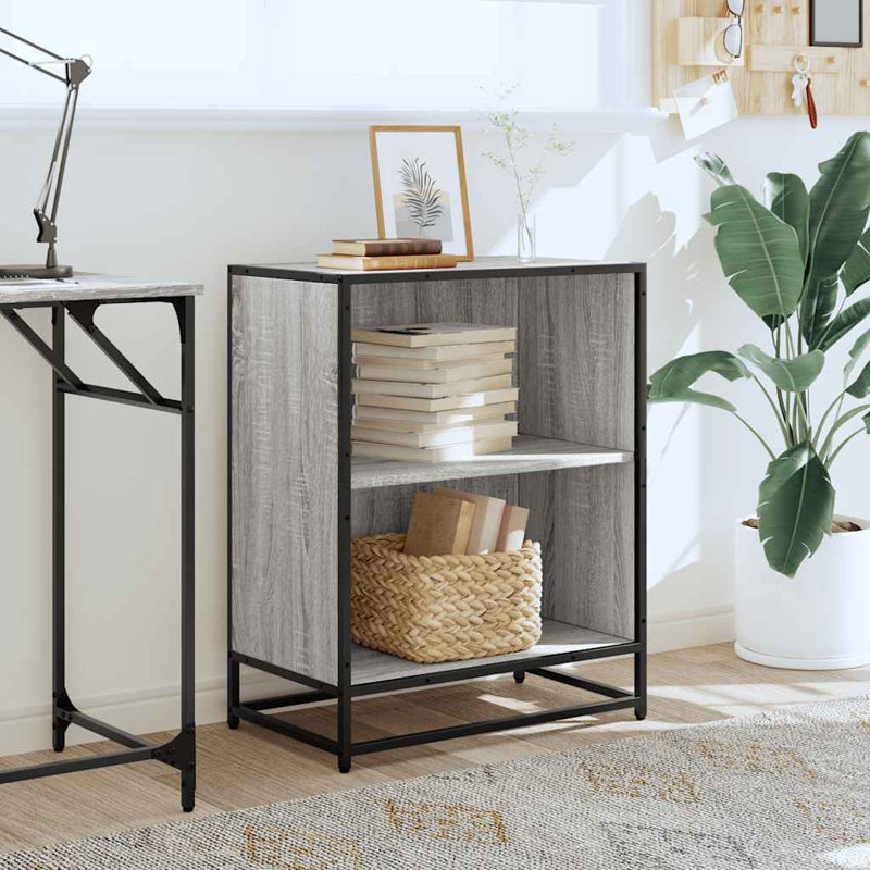 Borough Wharf Bookcase Engineered Wood, Grey Sonoma, 76cm H x 60cm W x 35cm D