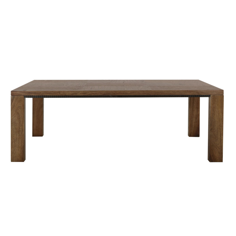 Table de salle à manger Ally, tablier texturé, bois de parota brun noyer 87 po