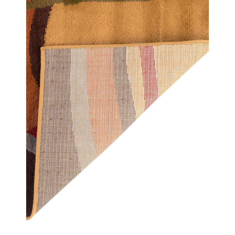 Cafe Performance Brown/Red/Gray Rug, Octagon 7' x 7'