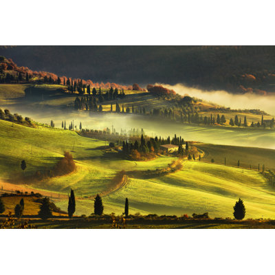 Laxmi Foggy Farmland n Tuscany 1 Piece Wrapped Canvas Wall Art