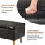 Storage Bench with Faux Leather Cushion Seat and Hidden Storage Change Shoes Footrest Modern Ottoman for Bedroom, Entryway, or Living Room