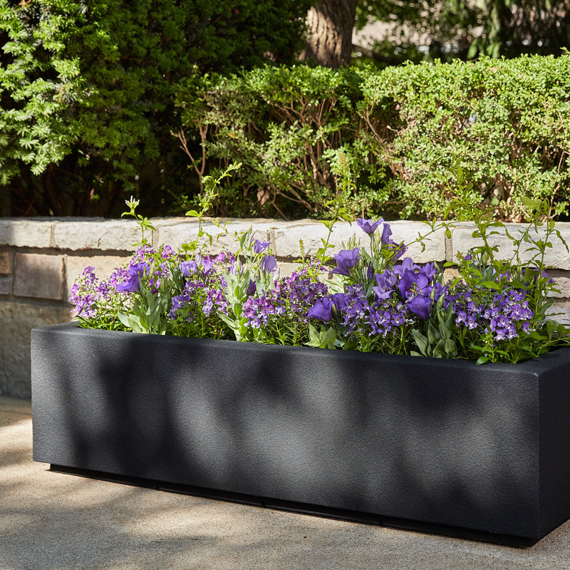 Milan Tall Polymer Box, 12"H x 46"W x 17"D, Black