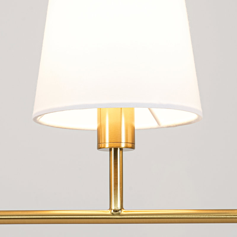 Lustre 5 lumières moderne à intensité variable avec abat-jour conique