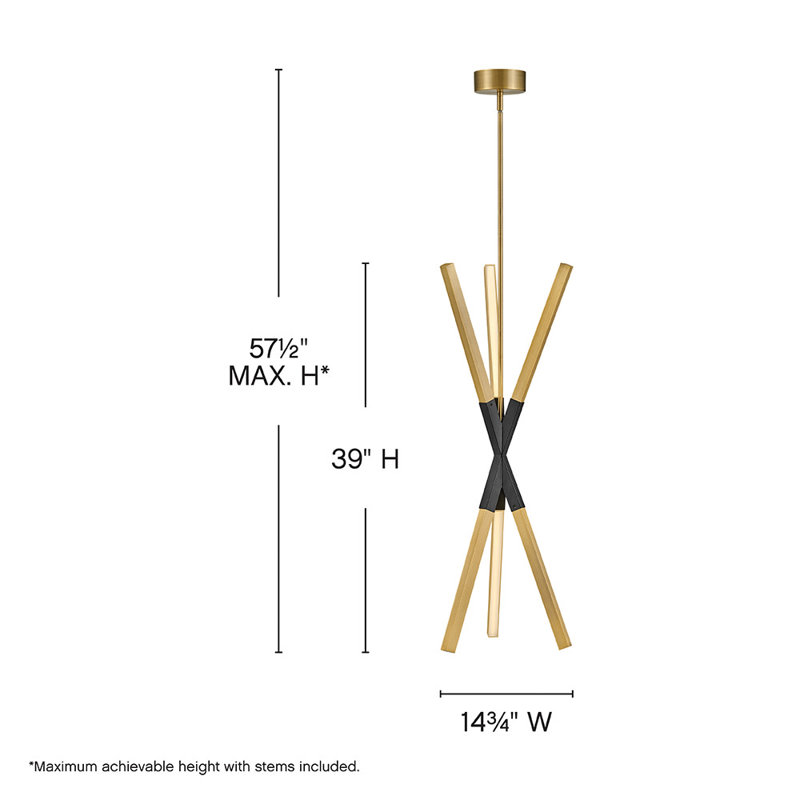 Rae Extra Large Chandelier, Lacquered Brass