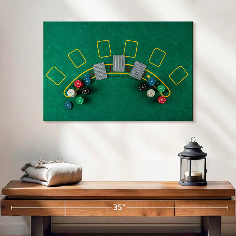 Top View Of Blackjack Table, 16" H x 24" W