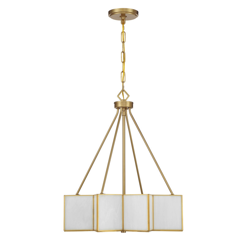 Hubbs 3 lumières Reiling en laiton chaud, Laiton