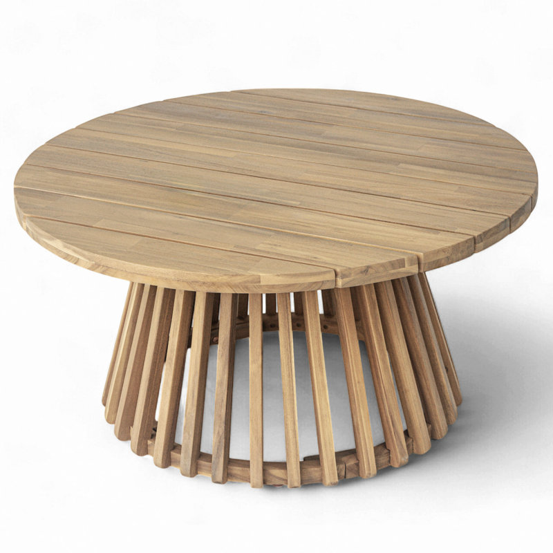 Acacia Wood Patio Coffee Table, Light Teak