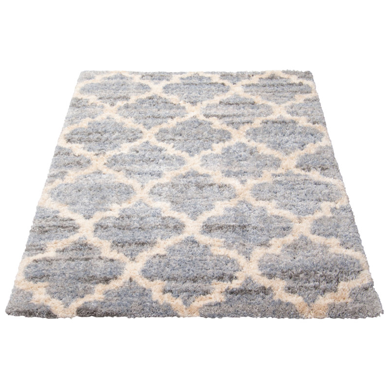 Tapis gris / bleu clair Jadarrious, Rectangle 5 pi 3 po x 7 pi 3 po