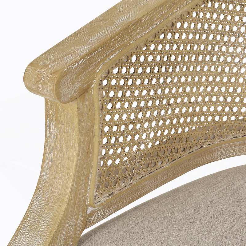 Chaise d'appoint en bois d'hévéa beige naturel, Beige