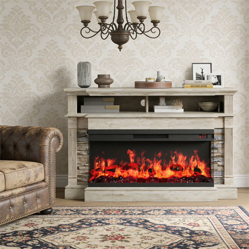 Meuble télé 52 po Farmhouse, Gris brossé antique
