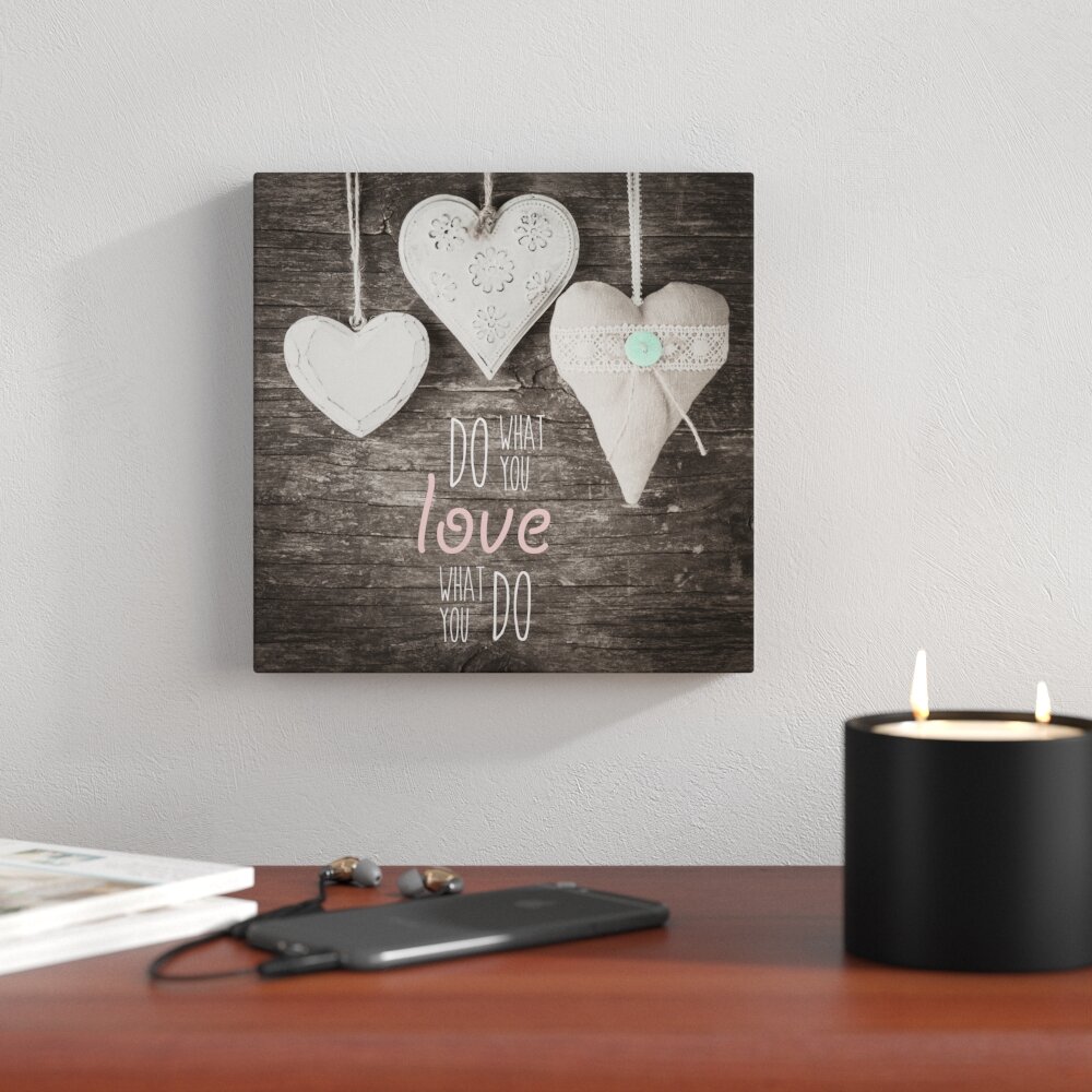 Glasbild Love Hearts, Kunstdruck