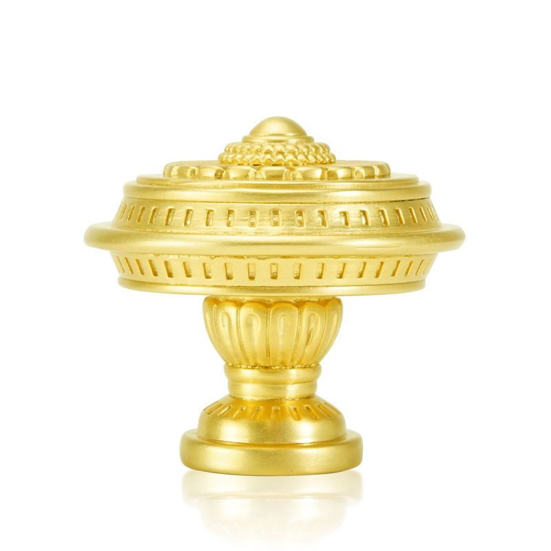 JAMESTOWN KNOB FLORENTINE FINISH, 1 5/8", Satin Gold
