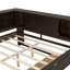 Lit de jour moderne en bois massif avec 5 tablettes de rangement, éclairage DEL intégré et station de chargement USB (Queen)-133398589-133398594-133398595