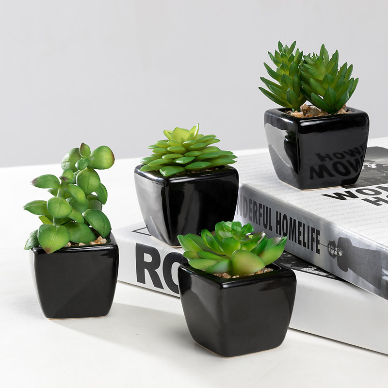 4.3'' Faux Succulent in Ceramic Pot