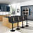 Swivel Upholstered Adjustable Height Counter Stool with Metal Frame-2107249626