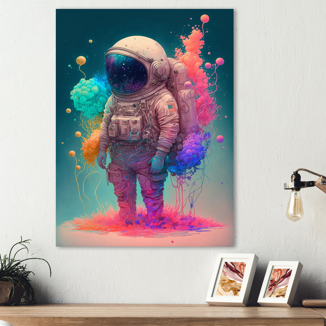 Astronaut Floral Dream V - Space Landscapes Wall Art Trinx