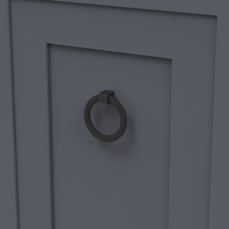 Bijou Sybil Collection Ring Pull 2-7/8 Inch x 2-3/4 Inch, Matte Black
