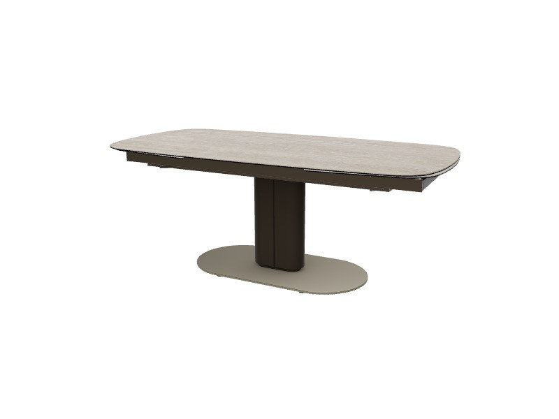 Tables extensibles Cameo, Marbre Calacatta Paonazzo, H 29,75 po x L 78,75 po x l 39,38 po, Bronze mat / beige perle mat