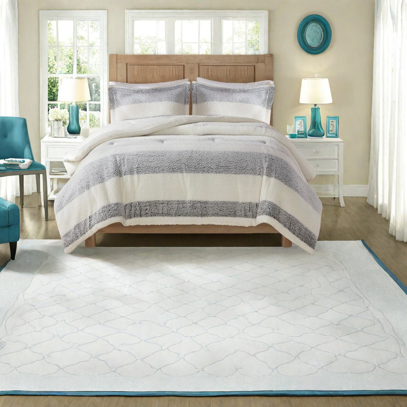Ensembles de literie confortables en sherpa double / grand, style campagnard en polyester rustique