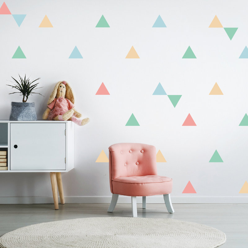 Abstract Wall Decal, Teal/Pink
