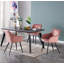 Yerres Modern Velvet Dining Chairs - Ergonomic Curved Back with Metal Legs - Armchair for Dining Room Kitchen Living Room-684277996-734878731