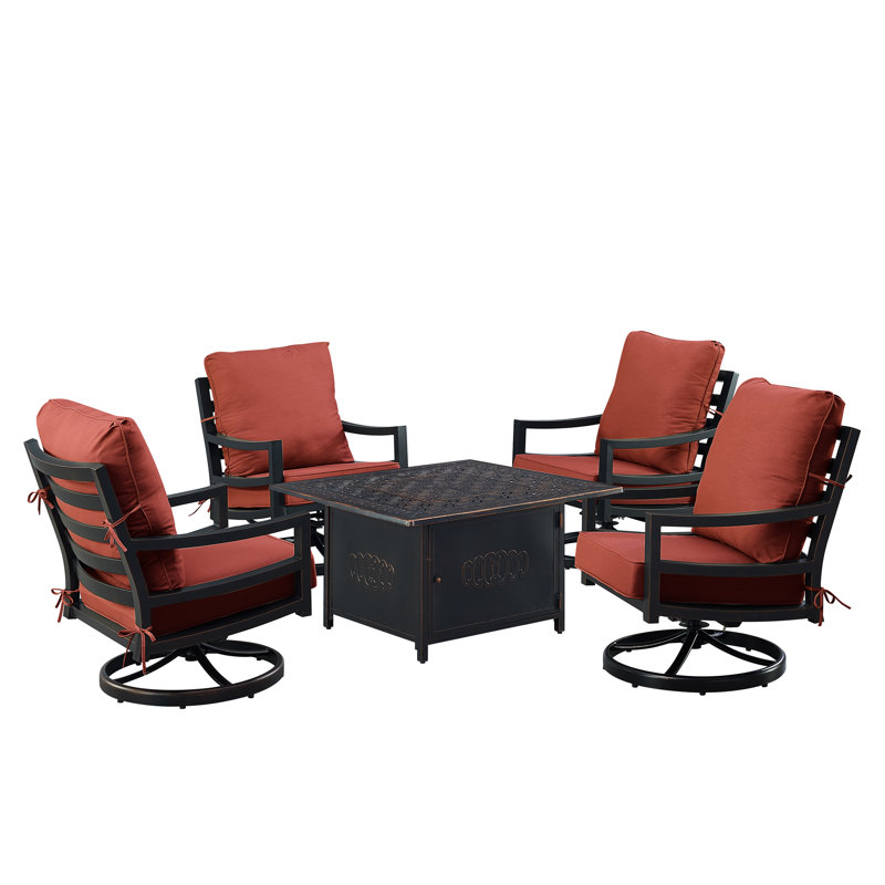 Desaray Outdoor 6 - Piece Conversation Set, Red