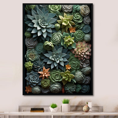 «Jelisia Green Succulents Natures», reproduction sur toile