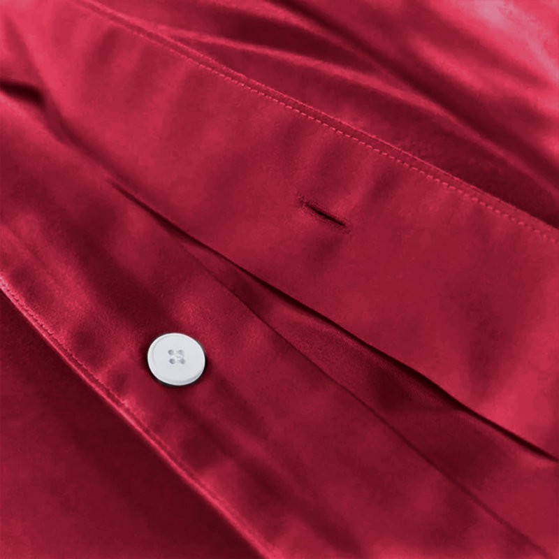Plain Microfibre Reversible Contemporary Luxury Quilt Duvet Cover with Pillow Cases, Burgundy