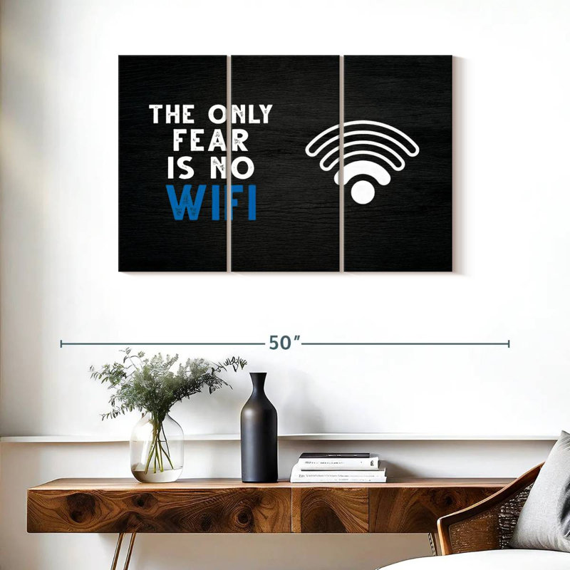 Senne The Only Fear Is No WiFi, 24" H x 38" W
