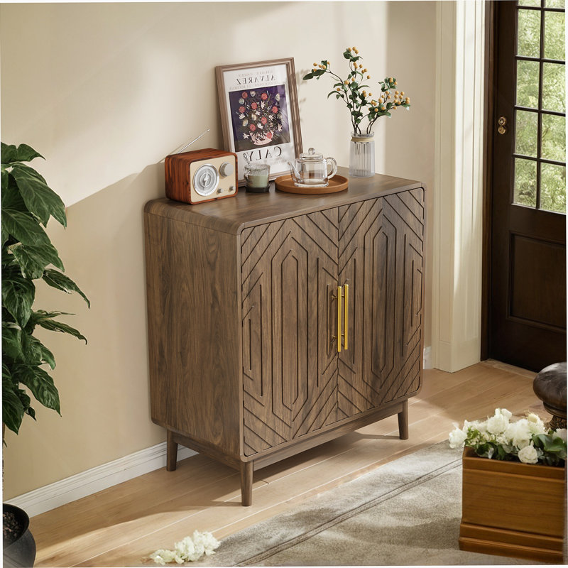 Buffet avec rangement, buffet sculpté à 2 portes, armoire d'appoint multifonctionnelle avec panneau à couches réglables pour le salon, le vestibule, le couloir, le bureau, la cuisine et la salle à manger
