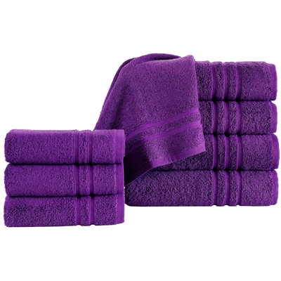 Serviettes de bain et essuie-mains - Paquet de 8 - 4 pièces de serviettes de bain 27X54 Doux et absorbant, qualité supérieure, parfait pour une utilisation quotidienne Serviette 100% coton 600 g / m²