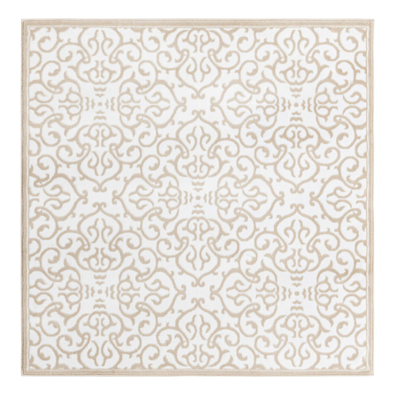 Anah Damask Indoor Rug, Square 5'3"