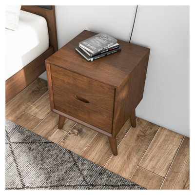 Table de chevet 2 tiroirs Alexandra Mid-Century