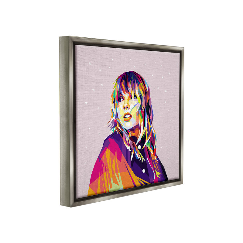 "Motif géométrique Taylor" sur toile, H 25 po x l 25 po, Cadre flottant gris lustré