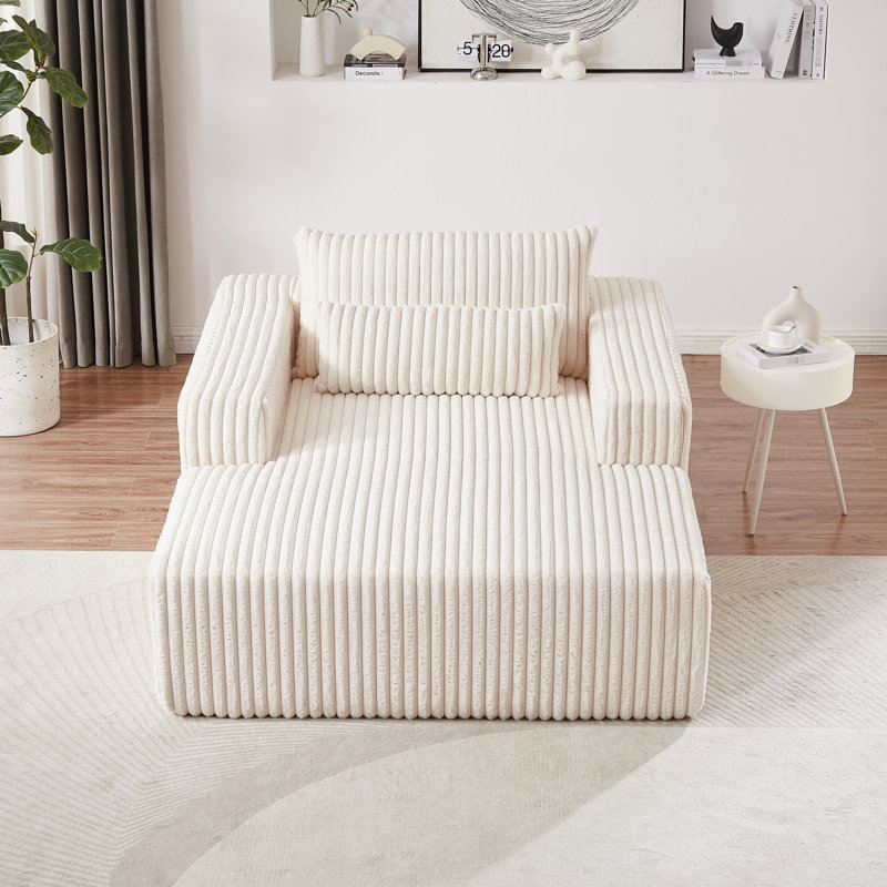 Méridienne Corduroy Fluffy, Beige
