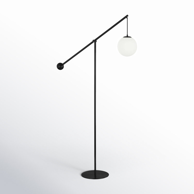 66.75'' Swing Arm Floor Lamp, Matte Black