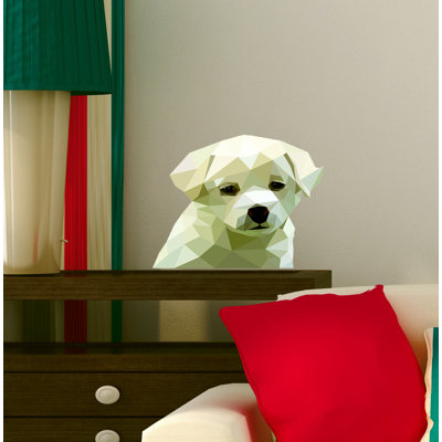 Adhésif décoratif chien polygonal