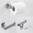 3-Pieces Bathroom Hardware Accessories Set - Towel Bar, Toilet Paper Holder, Robe Towel Hooks-117306489