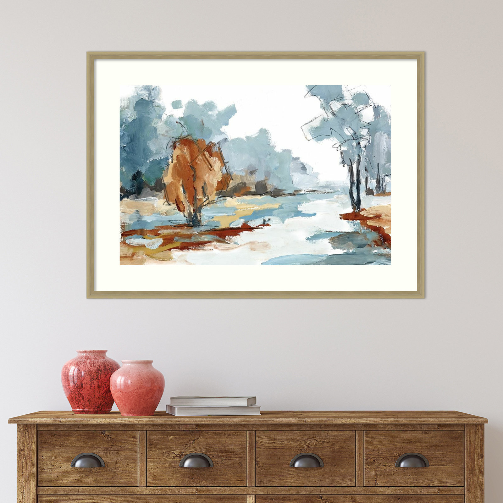 Backroads VI by Jacqueline Ellens, Champagne Framed Paper, 18" H x 25" W