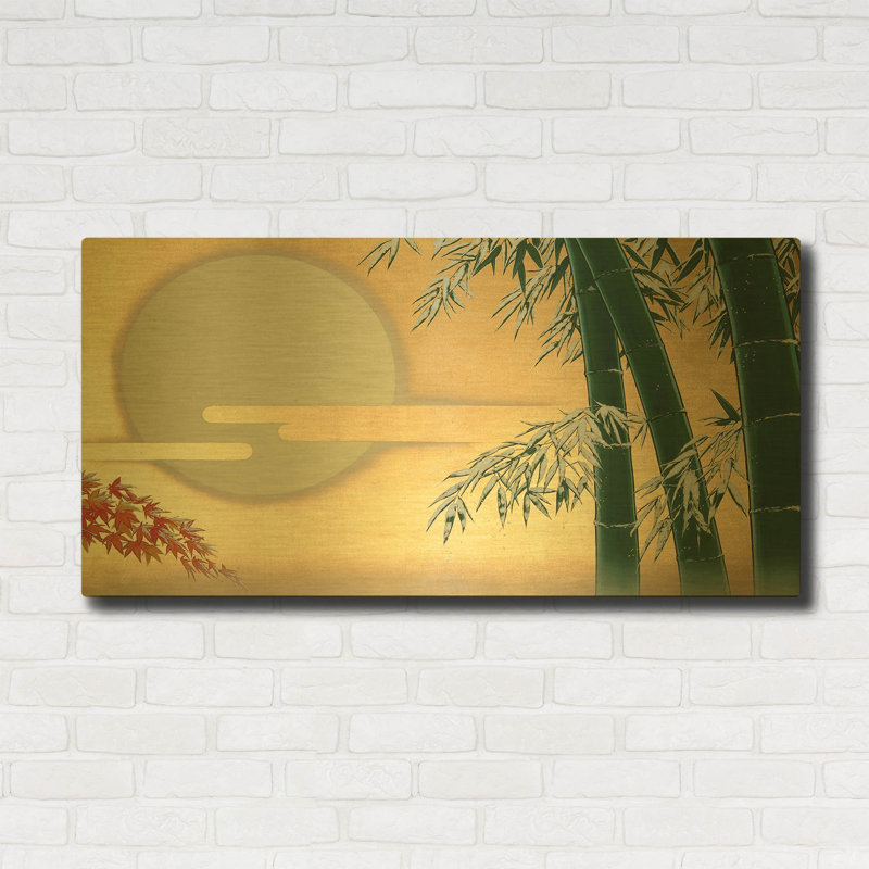 «Bamboo» par Zigo Tanabe, art mural en métal doré, 48 po x 24 po, 48"x24"