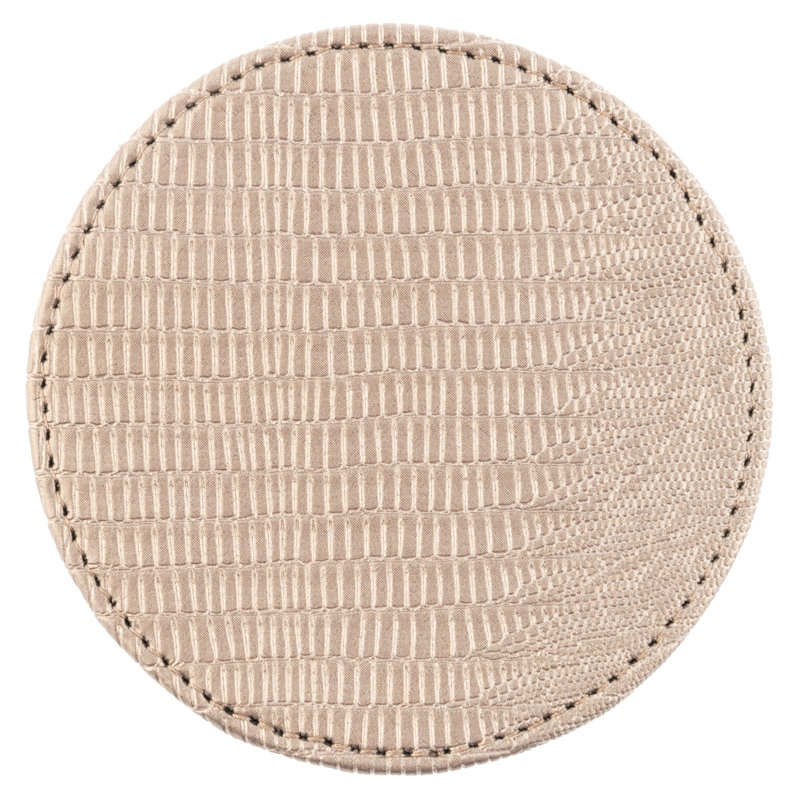 Faux Leather Coasters With Holder - Pewter
