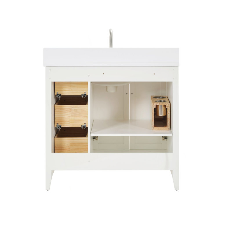 Freestanding Standard Free Standing Single Double With Top, Blanc, Argent