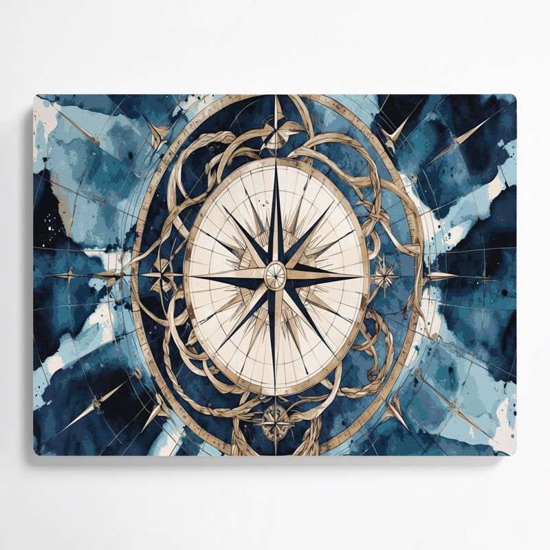 Art nautique gris sur toile, 20" H x 30" W