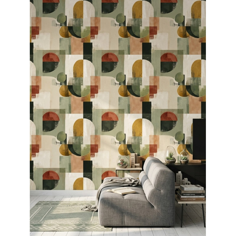 Papier peint à fixation murale Mid-Century, Peler et coller