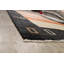 Tapis décoratif en laine noué à la main de conception unique 5 pi 9 po x 9 pi 1 po « New Age » en noir/orange/Ivoire
