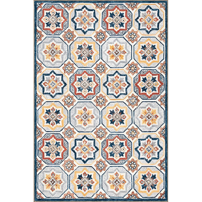 Tapis tissé géométrique lavable à la machine, Sous-tapis rectangulaire 2 pi 6 po x 4 pi 11 po